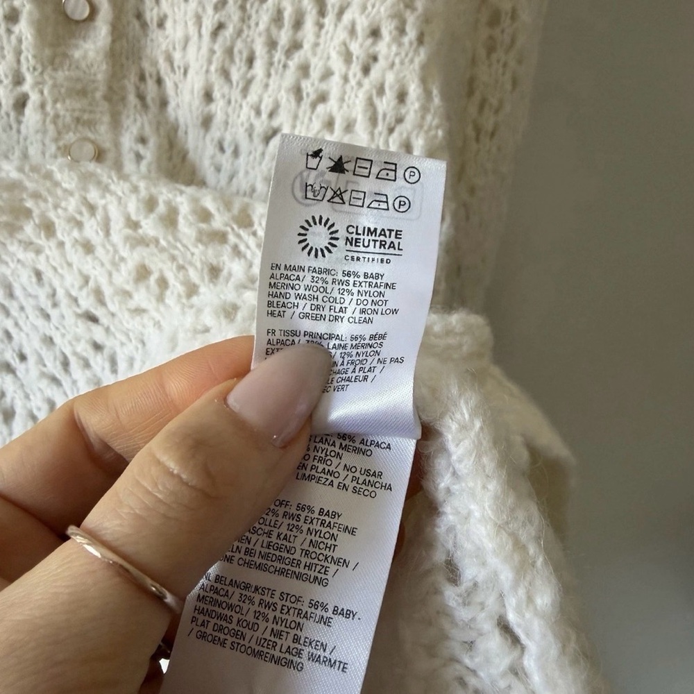 Reformation Cream Open-Knit Mohair Cardigan - Picture 8 of 9